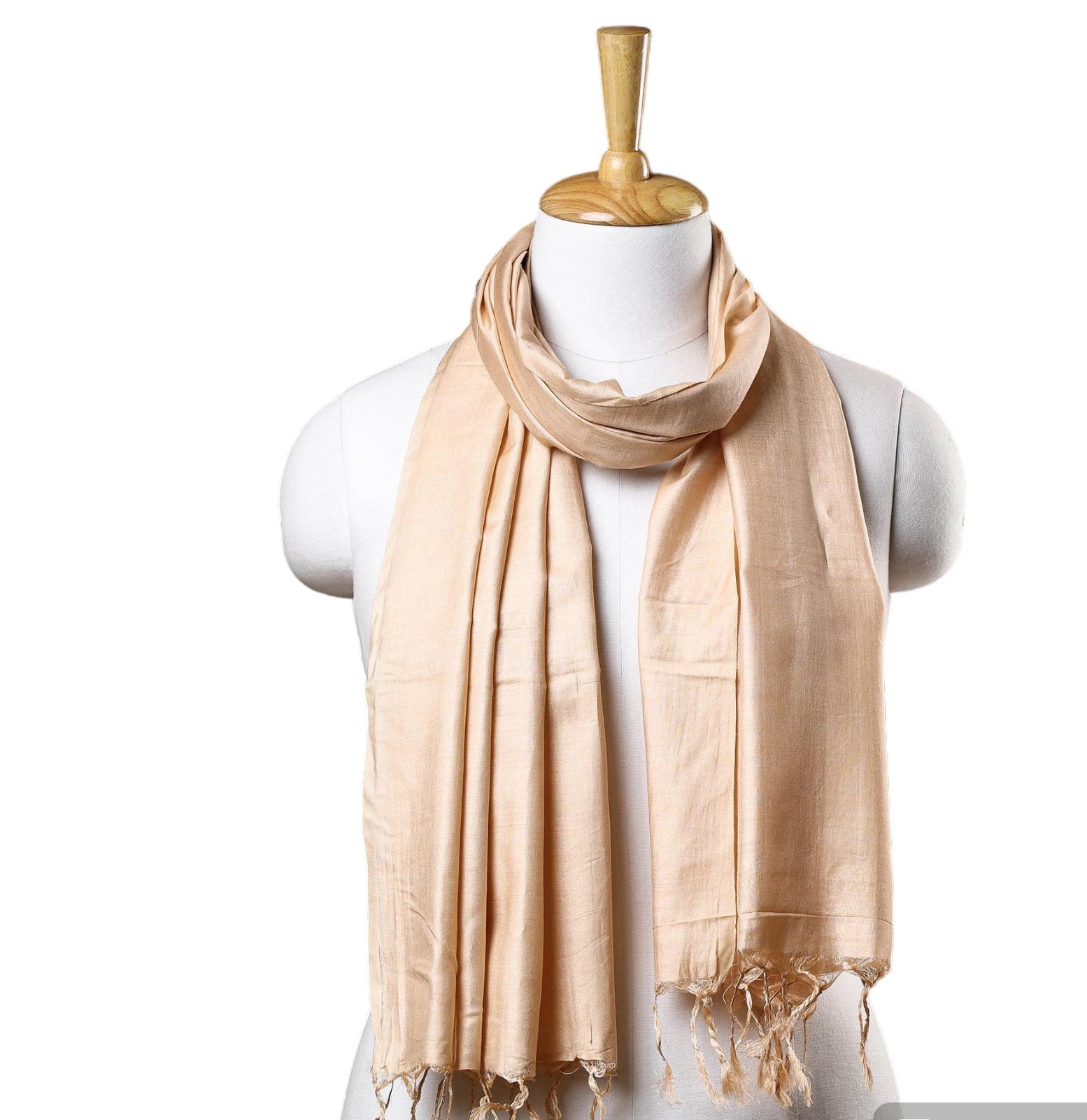 Tan Colour Plain Handloom Pure Banana Silk Stole